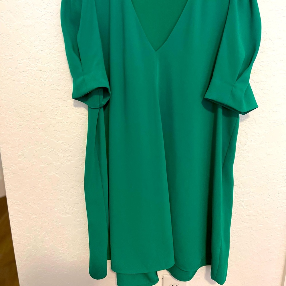 Zara green mini dress - Puff sleeve